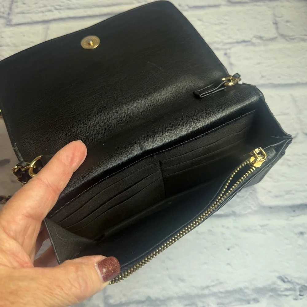Bebe Black Quilted Crossbody Bag with Chain Strap. - Picture 7 of 9